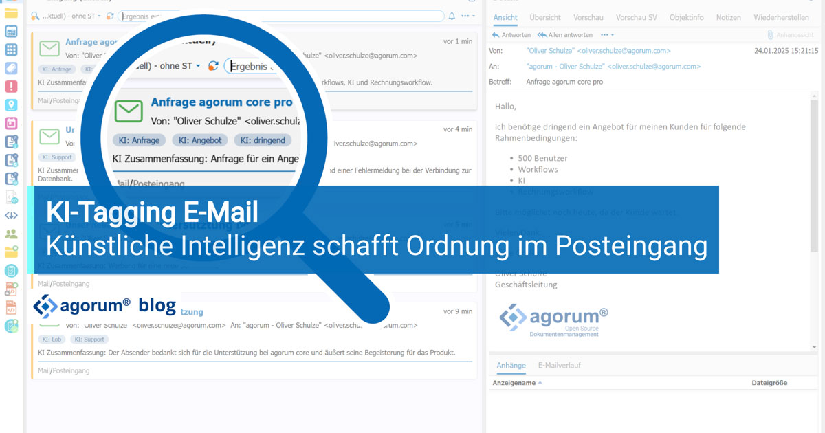 KI-Tagging im DMS: Ihre E-Mails, perfekt organisiert